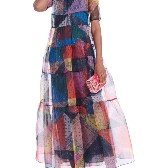 Staud Hyacinth Tiered Patchwork Maxi Dress size small worn once - Picture 5 of 12